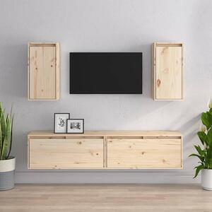 Hanayo Solid Pinewood Entertainment Unit In Natural
