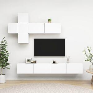 Detlef Wall Hung Wooden Entertainment Unit In White