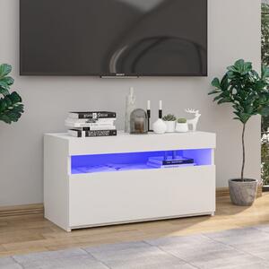 TV Cabinet with LED Lights White 75x35x40 cm