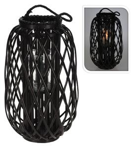 H&S Collection Lantern Reed 50x28 cm Black