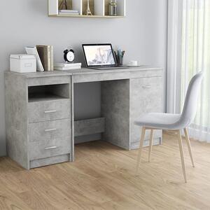 Giolla Computer Desk With 1 Door 3 Drawers In Concrete Effect
