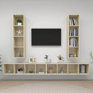 Hiyan Wall Hung Wooden Entertainment Unit In Sonoma Oak