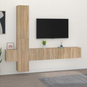 Firuz Wooden Living Room Furniture Set In Sonoma Oak