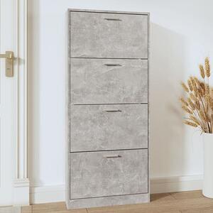 Axton Wooden Shoe Storage Cabinet With 4 Flaps In Concrete Effect