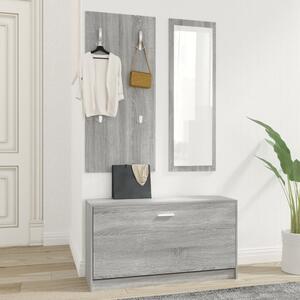 Cullman Wooden Hallway Furniture Set In Grey Sonoma Oak