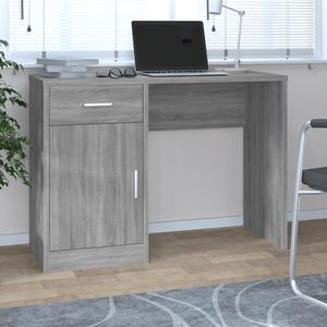 Beloit Laptop Desk With 1 Door 1 Drawer In Grey Sonoma Oak