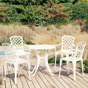 Durham Cast Aluminium 5 Piece Bistro Set In White
