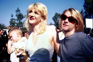 Photography Kurt Cobain, Courtney Love and baby, Vinnie Zuffante