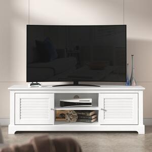 Shelby Wooden TV Stand With 2 Doors In White