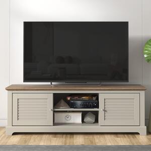 Shelby Wooden TV Stand With 2 Doors In Light Grey