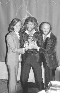 Photography The Bee Gees Smiling, Holding Grammys, Bettmann