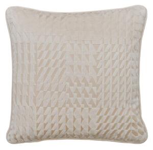 Park Ivory, Sustainable Feather, Cushion, 55cm x 55cm - Andrew Martin Velvet Geometric