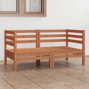 Garden 2-Seater Sofa Honey Brown Solid Pinewood
