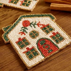 Set of 4 Cottage Bead Coasters