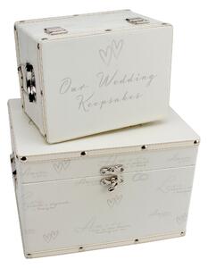 Set of 2 Amore Luggage Series Boxes Ivory