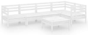 6 Piece Garden Lounge Set Solid Pinewood White
