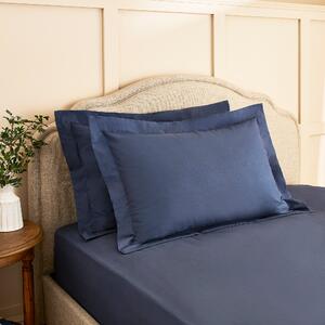 Dorma Premium 100% Brushed Cotton Oxford Pillowcase Pair Navy (Blue)