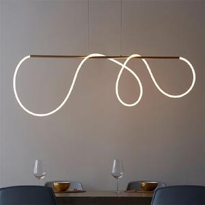 Amqui LED Silicone Tube Pendant Ceiling Light In Gold