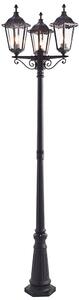 Belleville Clear Glass Tall 3 Lights Lamp Post In Matt Black