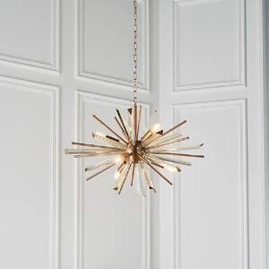 Allston Prism Glass Pendant Ceiling Light In Antique Brass