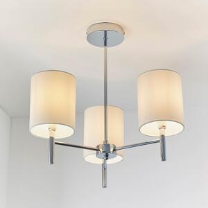 Bryan Fabric Shade 3 Lights Semi-Flush Pendant Light In Chrome