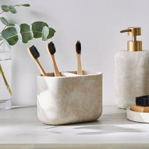 Marble Resin Double Toothbrush Holder