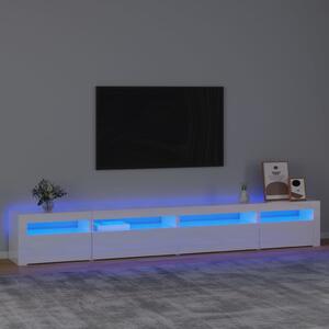 TV Cabinet with LED Lights High Gloss White 270x35x40 cm