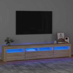 TV Cabinet with LED Lights Sonoma Oak 210x35x40 cm