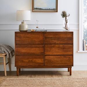 Brannock 6 Drawer Chest, Mid Stained Mango Wood Brown