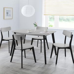 Casa 4 Seater Rectangular Dining Table, Grey and Black Grey