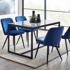 Chicago 4 Seater Dining Table, Smoked Glass Black