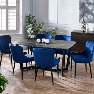 Olympus 6 Seater Dining Table Marble Black