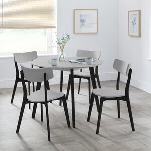 Casa 4 Seater Round Dining Table, Grey and Black Grey