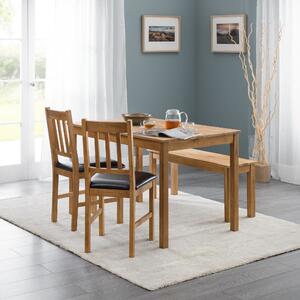 Coxmoor 4 Seater Rectangular Dining Table, Off White Solid Oak Natural