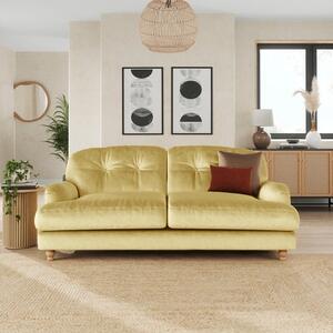 Return - Martha Vintage Velvet 3 Seater Sofa, Sunshine