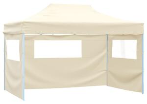 Foldable Tent with 3 Walls 3x4.5 m Cream