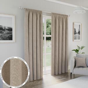 Dallas Thermal Ready Made Blackout Pencil Pleat Curtains Natural