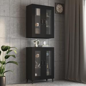 Hanging Wall Cabinet Black 69.5x34x90 cm