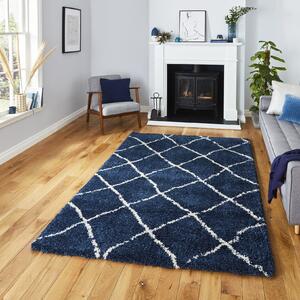 Scandi Berber G257 Rug Navy Cream