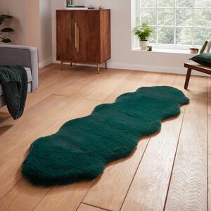 Super Teddy Double Faux Sheepskin 60cm x 180cm Rug Jewel Green