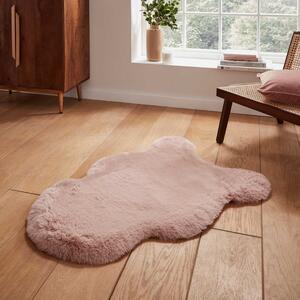 Super Teddy Single Faux Sheepskin 60cm x 90cm Rug Rose