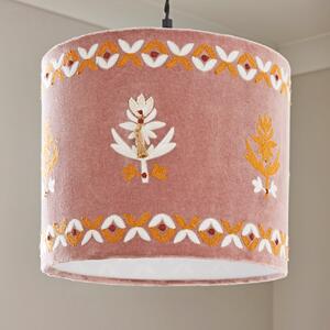 Blush Embroidered Lamp Shade Pink