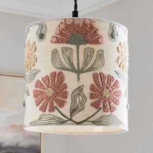 Floral Embroidered Lamp Shade Natural