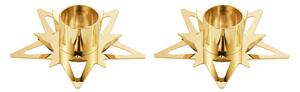 Georg Jensen Classic christmas star candle sticks Ø9 cm 2-pack Gold