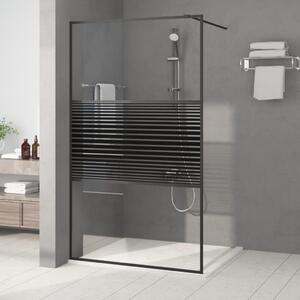 Walk-in Shower Wall Black 115x195 cm Clear ESG Glass