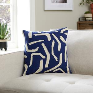 Elements Wiggle Cushion Blue/White