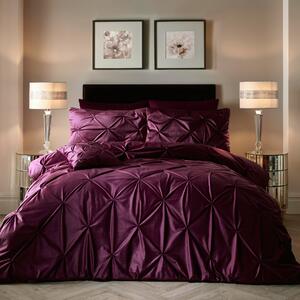 Soiree Mira Damson Duvet Cover and Pillowcase Set Damson (Purple)