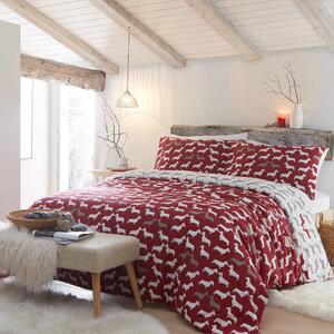 Fusion Snug Dudley Love Red Duvet Cover and Pillowcase Set Red