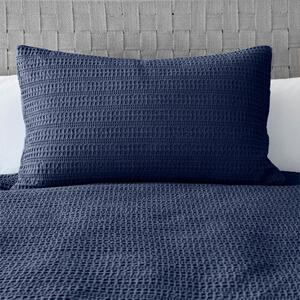 Amberley Waffle Standard Pillowcase Navy (Blue)