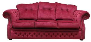 Chesterfield Handmade 3 Seater Sofa Settee Pimlico Wine Red Fabric In Era Style